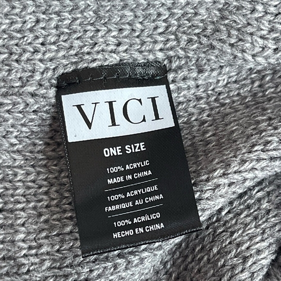 New Women’s Beanie Hat VICI Cloud Beanie Grey Double Layered Knit Hat Trendy Hat - Picture 4 of 4